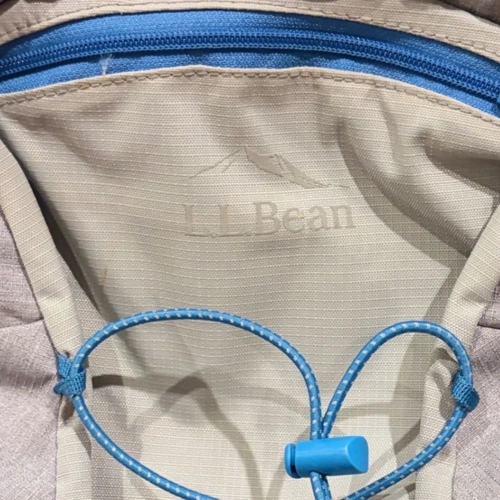 LL Bean Hiking Backpack laptop comfort carry Grey Blue Bungee Daypack School Bag